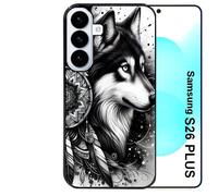 Coque noire Taperso pour Galaxy S26 PLUS avec motif loup dreamcatcher