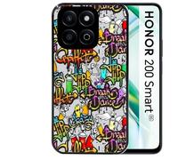 Coque noire Taperso pour Honor 200 SMART avec motif tag et graffiti