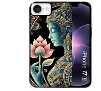 Coque noire Taperso pour Iphone 17E et 16E avec motif bouddha et lotus