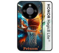 Coque noire Taperso pour Magic 8 LITE avec motif basket ball color personnalise