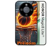 Coque noire Taperso pour Magic 8 LITE avec motif basket flamme personnalisee
