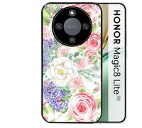 Coque noire Taperso pour Magic 8 LITE avec motif fleur couleur pastel