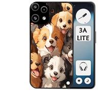 Coque noire Taperso pour Nothing phone 3A LITE avec motif chien smile