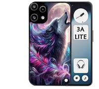 Coque noire Taperso pour Nothing phone 3A LITE avec motif loup et plume