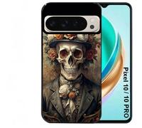 Coque noire Taperso pour PIXEL 10 et 10 PRO avec motif tete de mort chapeau