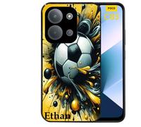 Coque noire Taperso pour POCO C85 avec motif football personnalisee