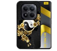 Coque noire Taperso pour POCO M8 PRO 5G avec motif yin yang et fleur