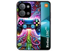 Coque noire Taperso pour REDMI 15C 4G et 5G avec motif gamer electro
