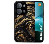 Coque noire Taperso pour REDMI 15C 4G et 5G avec motif marbre noir