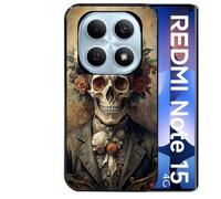 Coque noire Taperso pour Redmi note 15 4G avec motif tete de mort chapeau