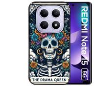 Coque noire Taperso pour Redmi note 15 5G et POCO M8 5G avec motif tete de mort drama queen