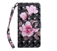 Coque Nokia 6.1/Nokia 6 2018 Etui en Cuir PU Couverture Pochette,Flip Cover Fermeture Magnétique Portefeuille Housse Nokia 6.1/Nokia 6 2018 Coque en Cuir avec Carte Slots/Coque Silicone-Magnolia