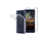 ebestStar - Coque pour Nokia Nokia 6 (2018), Etui Protection Silicone Transparent Antichoc, Souple Slim, Transparent + Verre Trempé
