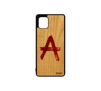 Coque Note 10 lite bois silicone anarchie Rouge graff mur bumper noir peinture TPU antichoc metal mobile realiste de Samsung galaxy