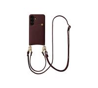 Selencia Coque de télephone Nova avec cordon et porte-cartes pour Samsung Galaxy S25 / S24 - Bold Burgundy