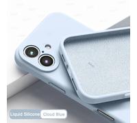 Coque Officielle En Silicone Liquide De Couleur Unie,Étui Souple Antichoc De Haute Qualité Pour Iphone 16 15 13 14 11 12 Pro Max Mini 16 Plus.Cloud Blue.For Iphone 11