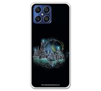 Coque officielle Harry Potter compatible avec Huawei Honor X8 4G avec motif château de Poudlard - Coque silicone TPU souple transparente