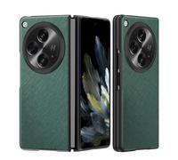 COQUE OnePlus Open,Motif en Cuir Fin croisé Slim Shell PC Style Tout Compris, Housse de téléphone Portable Pliable 180˚ pour OnePlus Open-Vert