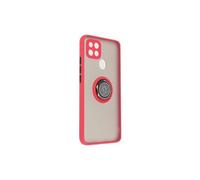 Coque pour Oppo A15 Bi-matière Bague Métallique Fonction Support Rouge