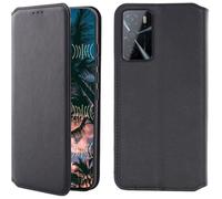 Coque Oppo A16, Housse Etui Portefeuille Cuir pour Oppo A16 - Noir
