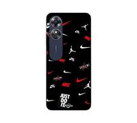 Coque Oppo A17 NIKE JORDAN BLANC ROUGE fond noir