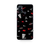 Coque Oppo A32 Nike Jordan Blanc Rouge Fond Noir Coque