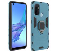 Coque et étui téléphone mobile Avizar Coque pour Oppo A53 / A53s Rigide Antichoc Bague Métallique Support Vidéo Bleu