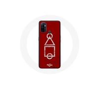 Coque Oppo A53 Squid Game logo symboles cercle carre triangle Fond Rouge