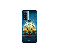 Coque Oppo A57 4G OM dorée brilant droit au but fond bleu