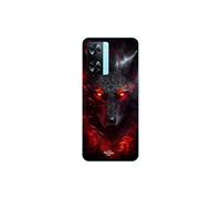 Coque Oppo A57s 4G Loup noir feu rouge