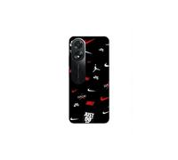 Coque Oppo A58 NIKE JORDAN BLANC ROUGE fond noir