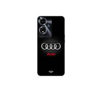 Coque Oppo A59 5G Logo de voiture Audi gris et rouge