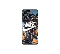Coque Oppo A59 5g Nike Logo Blanc Roue Moto