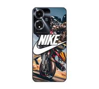 Coque pour Oppo A59 5G nike logo blanc roue moto