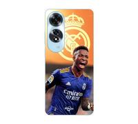 Coque Oppo A60 Vini Jr Wallpaper Real Madrid Bleu Et Jaune