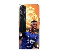 Coque Oppo A78 5g Vini Jr Wallpaper Real Madrid Bleu Et Jaune