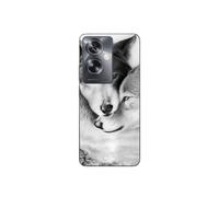 Coque Oppo A79 5G Le loup et la louve Animal noir et blonc