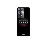 Coque Oppo A79 5G Logo de voiture Audi gris et rouge
