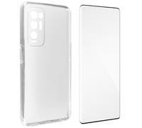 Coque Oppo Find X3 Neo Souple et Film Verre Trempé 9H Noir