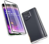 Coque Oppo Find X5 - Cadre Métallique À Adsorption Magnétique, Verre Trempé Double Face, Bumper Antichoc 360° Protection Intégrale