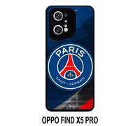 Coque Oppo Find X5 Pro - Psg Paris Saint Germain Metalise - Silicone - Noir