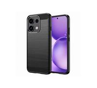 Coque Oppo Reno 16F 5G Silicone Effet Carbone Texture Brossée Noir