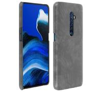 Coque Oppo Reno 2 Aspect Cuir Effet Vintage Protection Rigide et Fine gris
