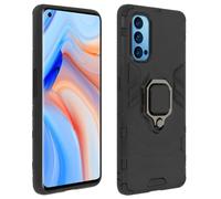 Coque pour Oppo Reno 4 Pro 5G Rigide Antichoc Bague Métallique Support Vidéo Noir