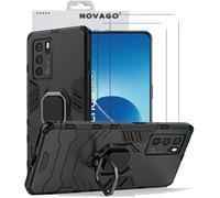 Coque OPPO RENO 6 5G - Novago - Résistante - Anneau support - 2 protections écran verre trempé