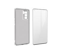 Coque Oppo Reno 6 Pro Souple et Film Verre Trempé 9H noir