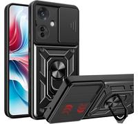 Coque Oppo Reno11 F 5g / F25 Pro ¿ Protection Caméra Avec Couvercle, Boîtier Hybride Tpu+Pc Antichoc Grade Militaire, Anneau Rotatif 360° Et Compatibilité Support Magnétique Voiture, Noir