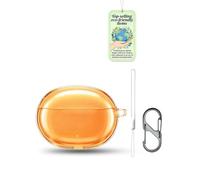 Coque Orange Transparente pour Oppo Enco X4, Protection TPU Anti-Choc | Inclus Dragonne & Mousqueton en 8 | Housse de Protection Souple Anti-Rayures et Anti-Chute pour Boîtier de Charge Écouteurs