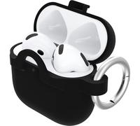 Coque OtterBox Soft Touch pour AirPods (4th gen), Coque de Protection Antichoc, Anti-Chute, Ultra-Mince, Anti-Rayures et Anti-éraflures pour Apple AirPods, Mousqueton Inclus, Noir