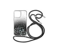 Coque Paillette iPhone 13 Pro Max Cordon Amovible Coins Antichocs Dégradé Noir
